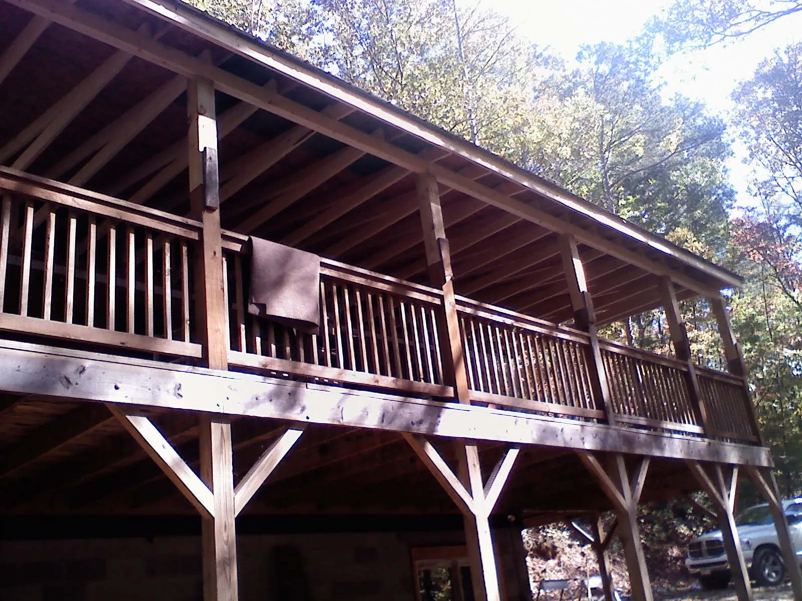 Timber framing under a new elevated porch and deck — Roof Leak Repair in Weiser by Roofing Brothers